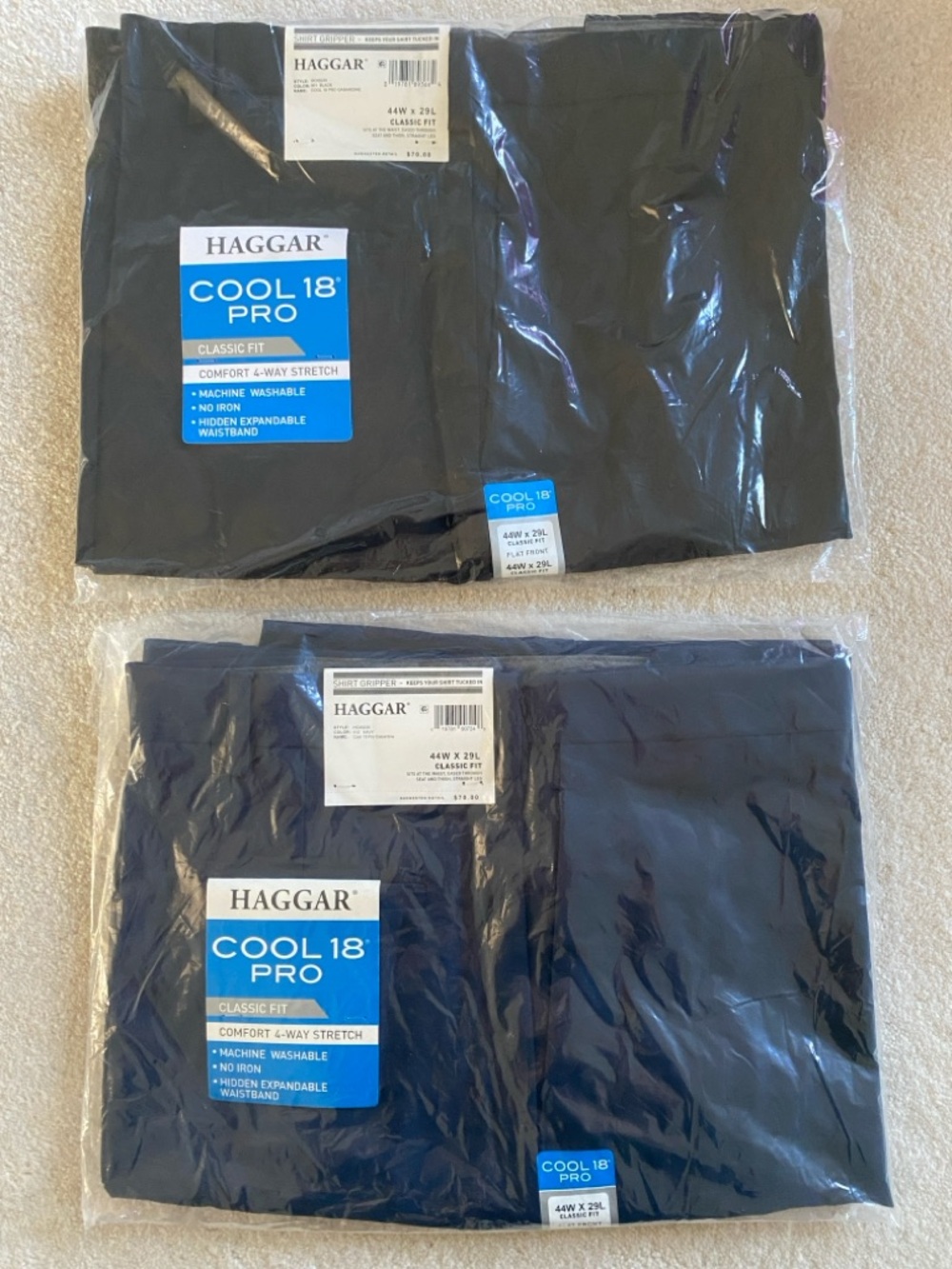 Haggar Cool 18 Pro Men's Black and Navy Pant